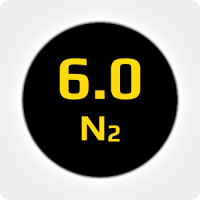 Азот (N2) 6.0 (99,9999%)  в баллоне 2л 150 бар, соединение  W21,6x1/14'' (DIN 6)