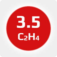 Этилен  (C2H4) 3.5 (99,95%) в баллоне 50л. 16 кг., соединение W21,8х1/14'' LH (DIN 1) (с баллоном) / Ethilene (C2H4) 3.5 (99,95%) in cylinders 50l. 16 kg., connection W21,8х1/14'' LH (DIN 1)
