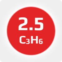 Пропилен (C3H6)  2.5 (99,5%) в баллоне 5л (2кг) соединение W21,8х1/14'' LH (DIN1) (с баллоном)
