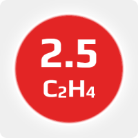 Этилен (C2H4) 2.5 (99,5%) в баллоне 50л. 17 кг., соединение W21,8х1/14'' LH (DIN 1)